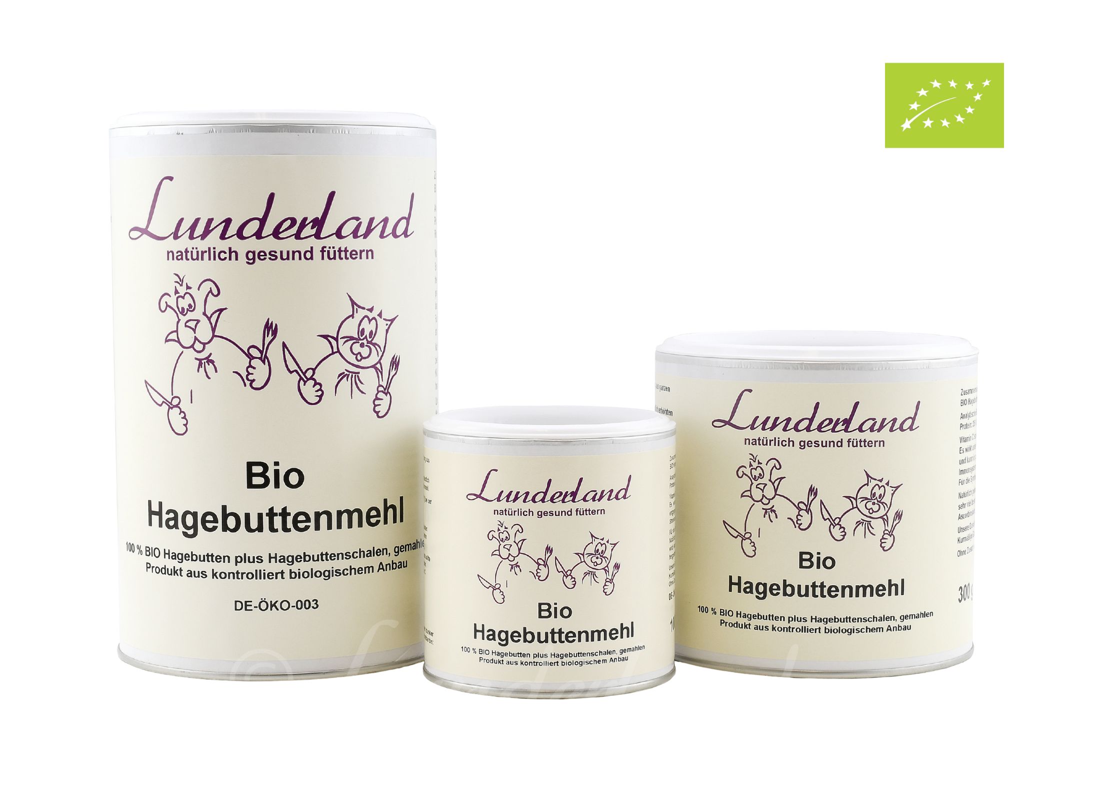 Bio-Hagebuttenpulver für Hunde & Katzen (Hagebuttenmehl)